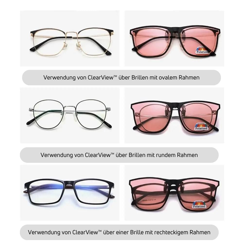 ClearView™ - Verwandelt jede Brille in Sekundenschnelle in eine coole Sonnenbrille