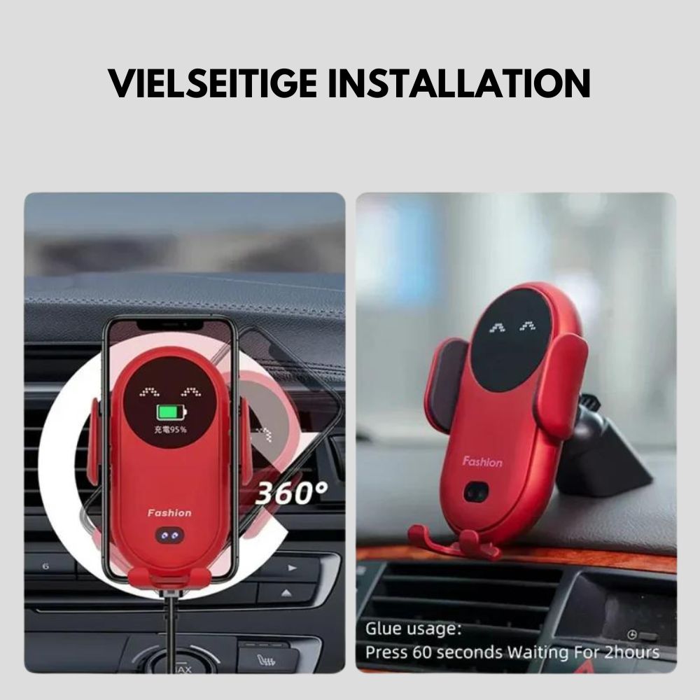 AutoCharge™ - Kabelloses Ladegerät und Handyhalter für alle Fahrten im Auto!