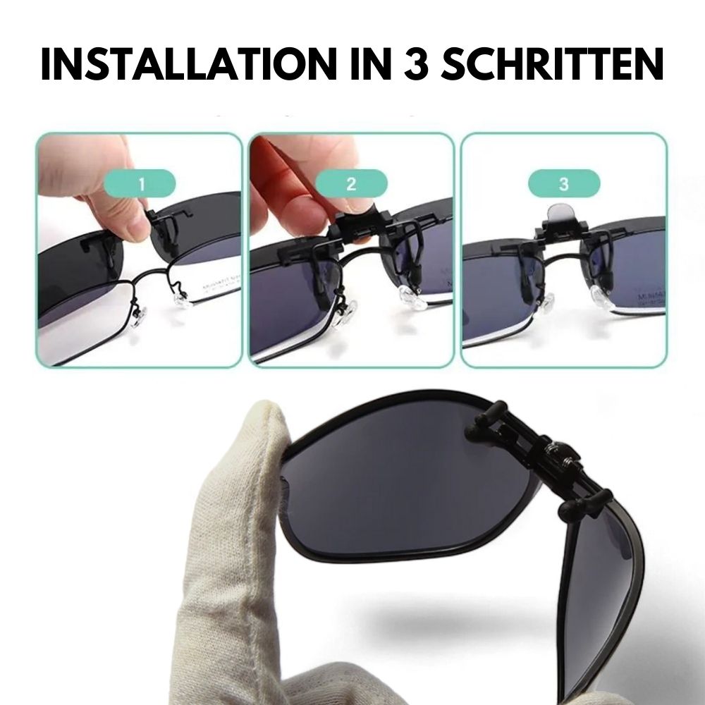 ClearView™ - Verwandelt jede Brille in Sekundenschnelle in eine coole Sonnenbrille